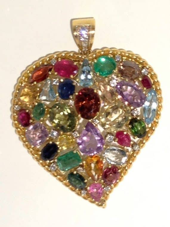 Ciondolo cuore multicolore