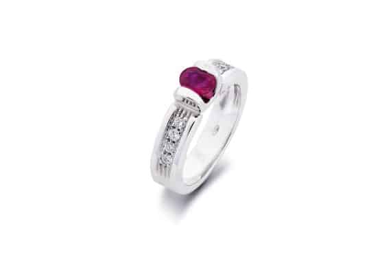 A white gold ruby ring