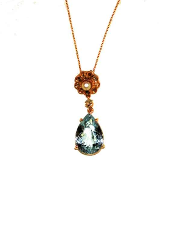 Blue quartz pendant