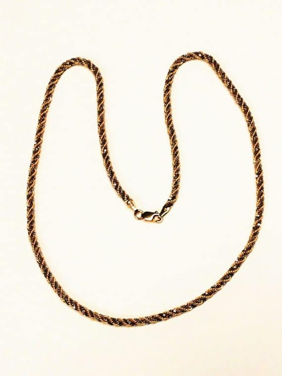 two colors 18 carat gold necklace