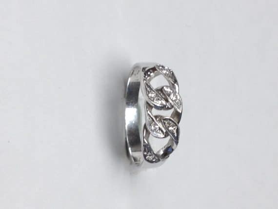 White gold and diamond ring