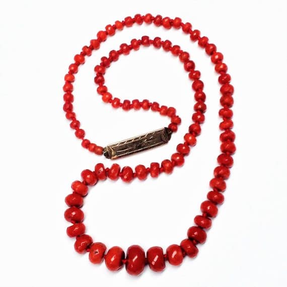 Coral bead necklace