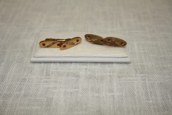 Gemelli in oro diamanti e rubini