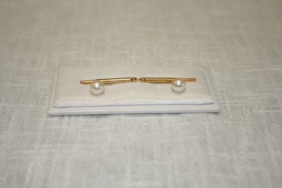 Gemelli in oro giallo e perle
