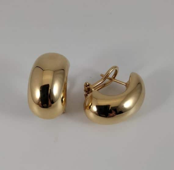 Half hoop yellow gold earrings