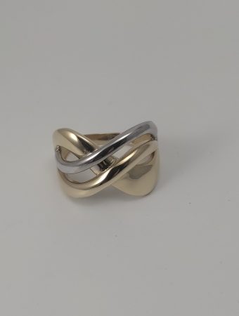Anello oro tre colori infinito doppio